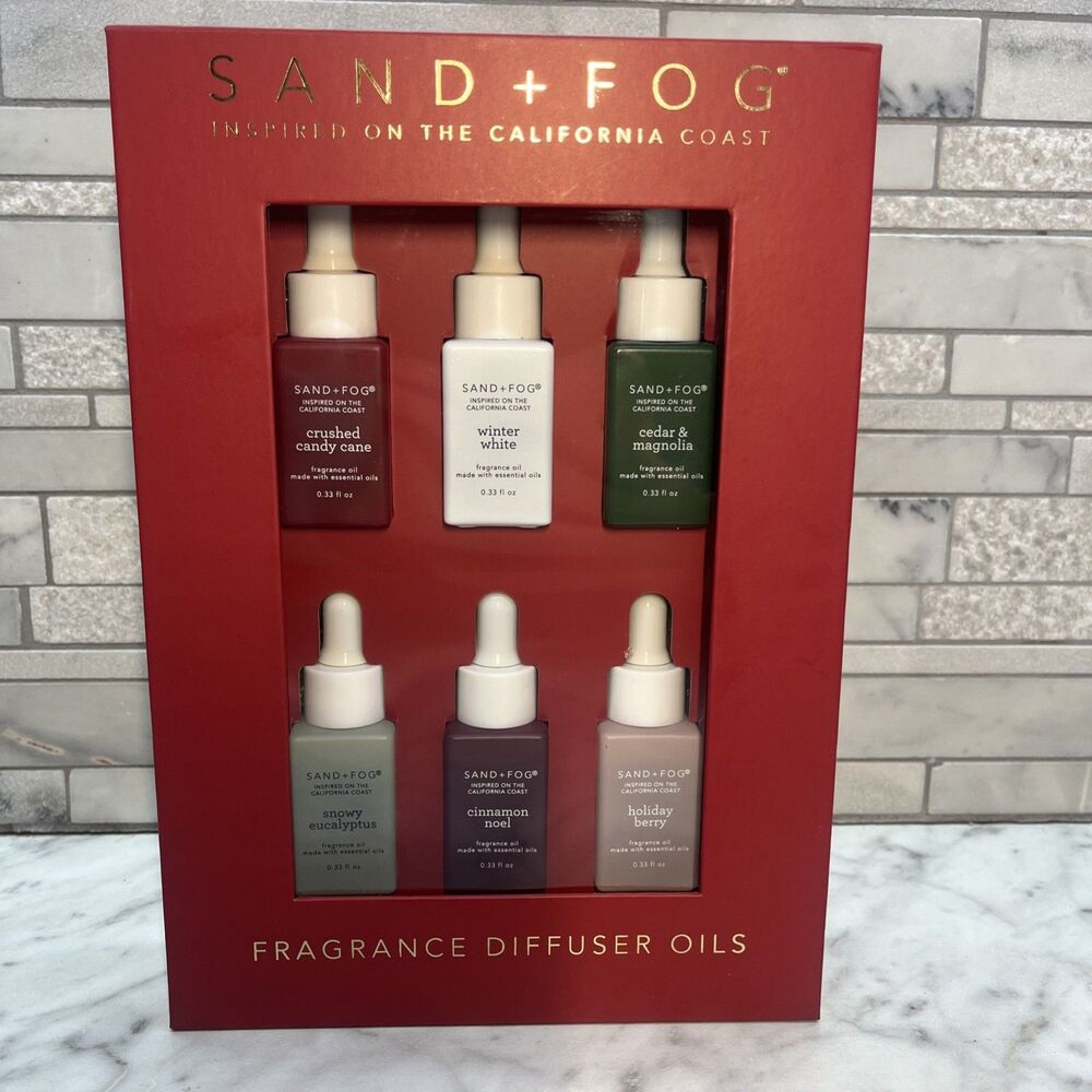Sand + Fog Holiday Fragrance Diffuser Oils 6x0.33oz Seasonal Gift Set Long Lasts